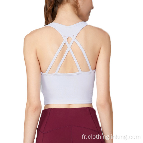 Soutien-gorge de yoga extensible à impact élevé de taille UE / US